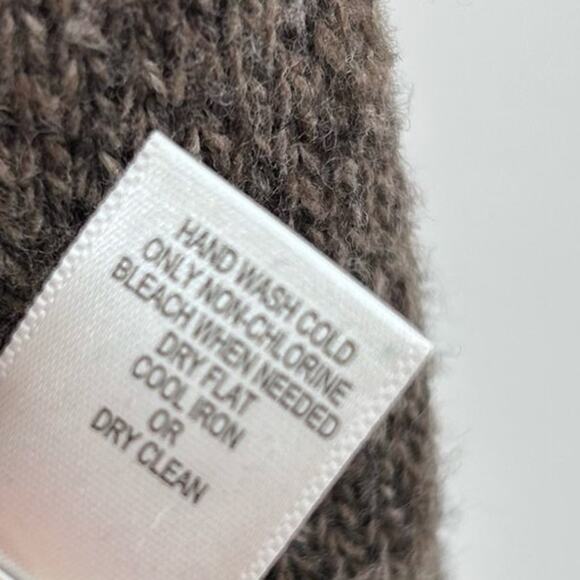 Banana Republic Elevated Shawl Sweater Brown Lambs Wool Cozy Warm Mens Size Med - Picture 8 of 11